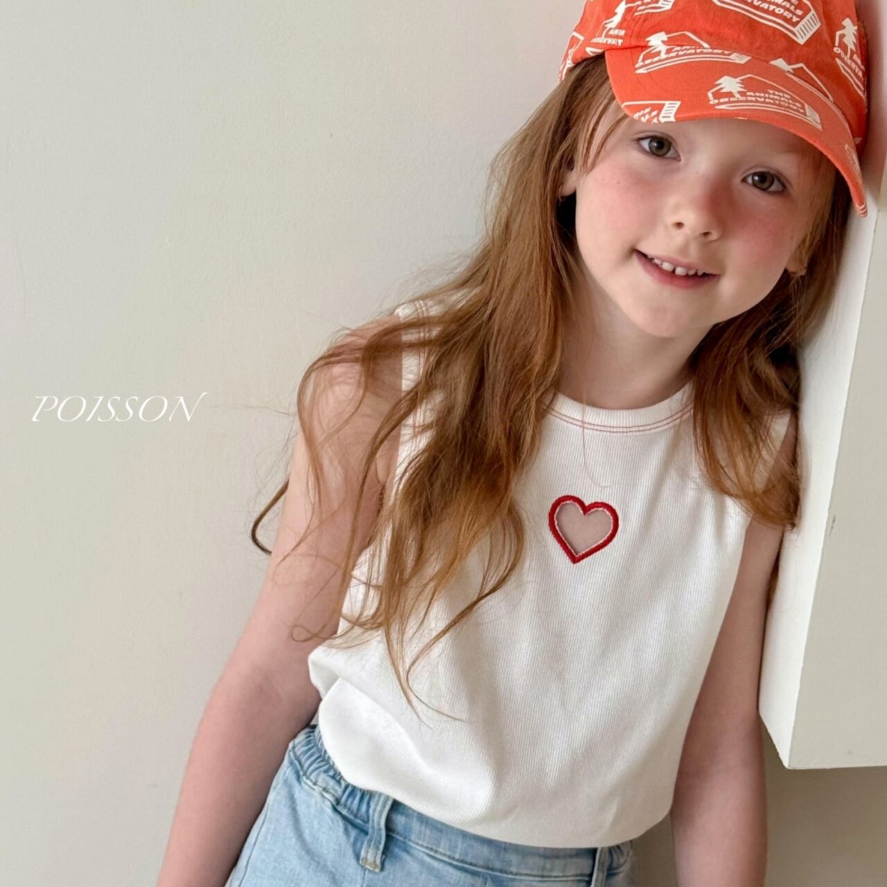 «sold out»«ジュニアサイズあり»«poisson» ハートトップス 2colors