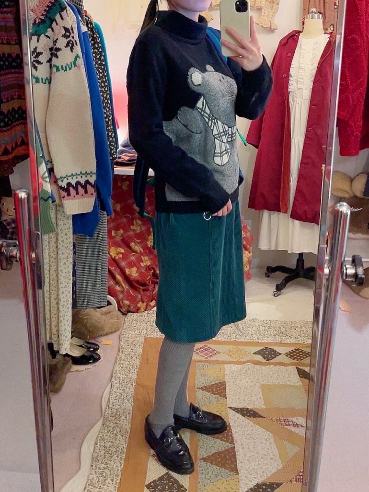 CASTELBAJAC / muffler bear black turtle sweater