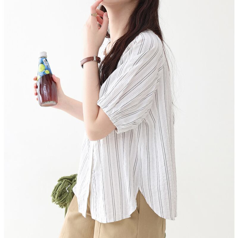 ラグランスリーブストライプシャツ M2226