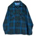 PENDLETON Vintage Ombre Check Open Collar Wool Shirt [1960s-] Vintage Wool Shirt