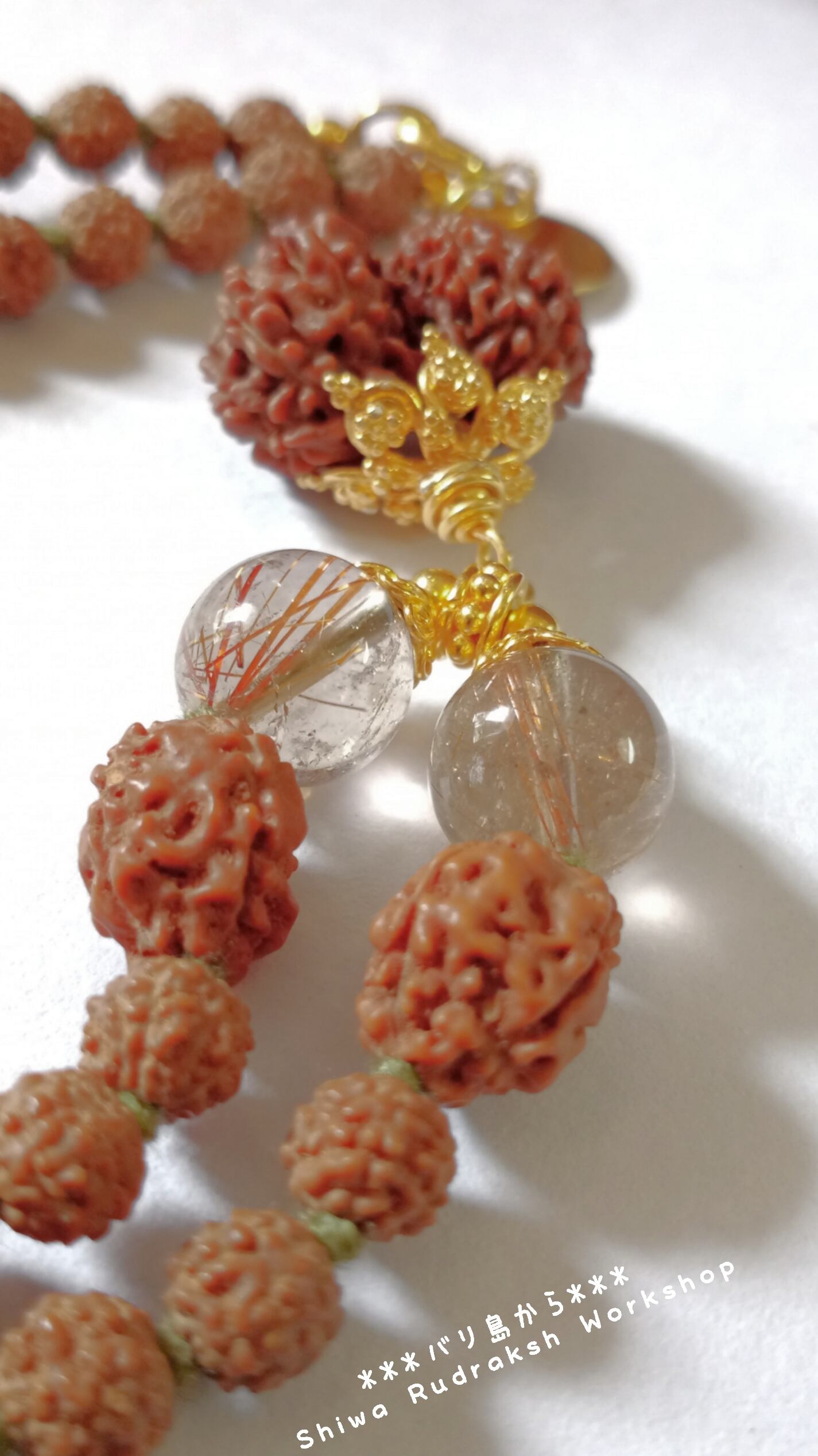 13面ガウリーシャンカラ】3面＆5面☆ルチルクウォーツ☆ネックレス