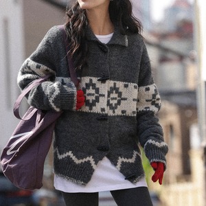 button-up knit coat　J00164