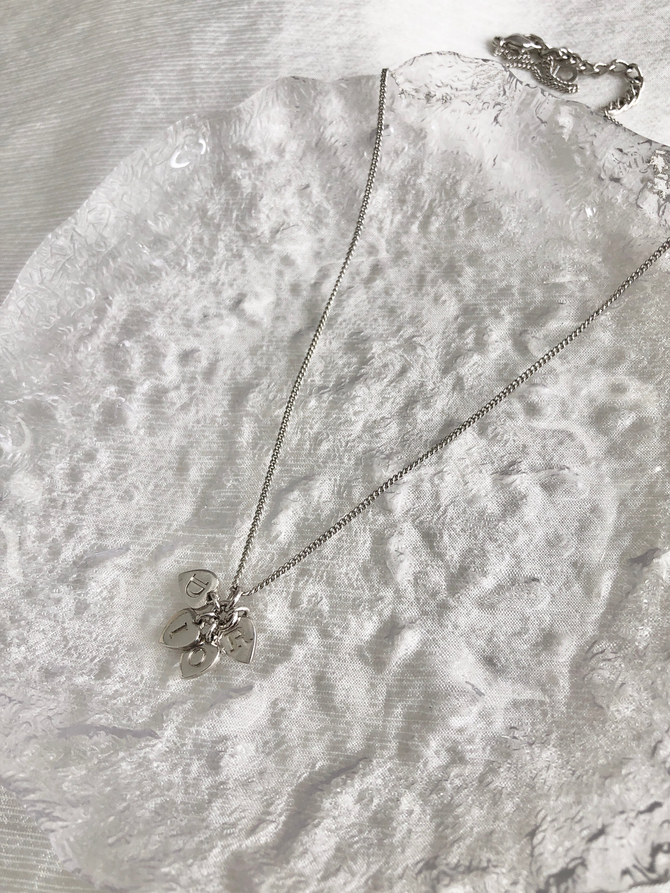 Christian Dior クリスチャン ディオール ネックレス シルバー Diorロゴ ハートチャーム vintage ヴィンテージ オールド 54fcgb