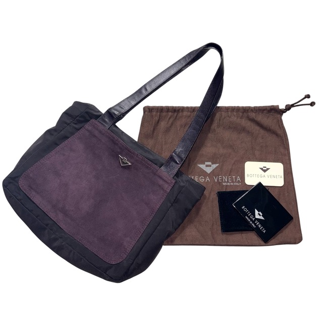 vintage BOTTEGA VENETA purple leather × nylon hand bag