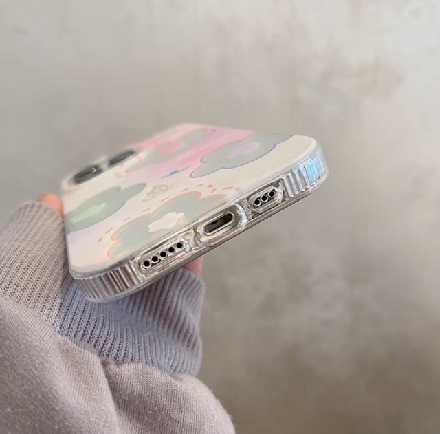 iPhoneケース iPhone14 iPhone13  オーロラ 花柄 春 蝶 ちょうちょ かわいい スマホケース おしゃれ 韓国 2434