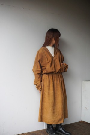 【monoya】leather one-piece