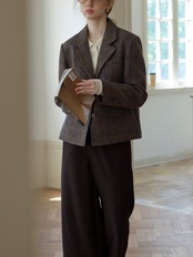 Carreaux Wool Herringbone Tailored Jacket F0856