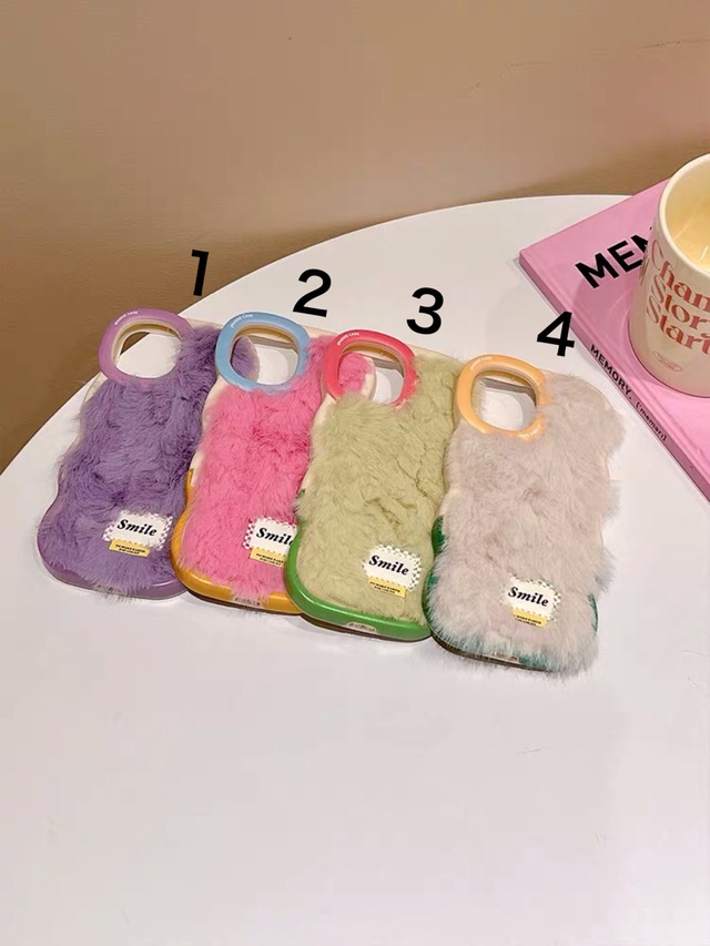 iPhoneケース iPhone15 iPhone14 スタンド付き もこもこ 秋冬 かわいい スマホケース おしゃれ 韓国 2659