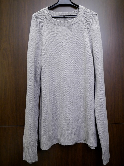 美品◆AlexanderWang アレキサンダーワン Mens シルクxコットン ラグランスリーブ ニット セーター S灰◆ ザックリ着られる着回しアイテム