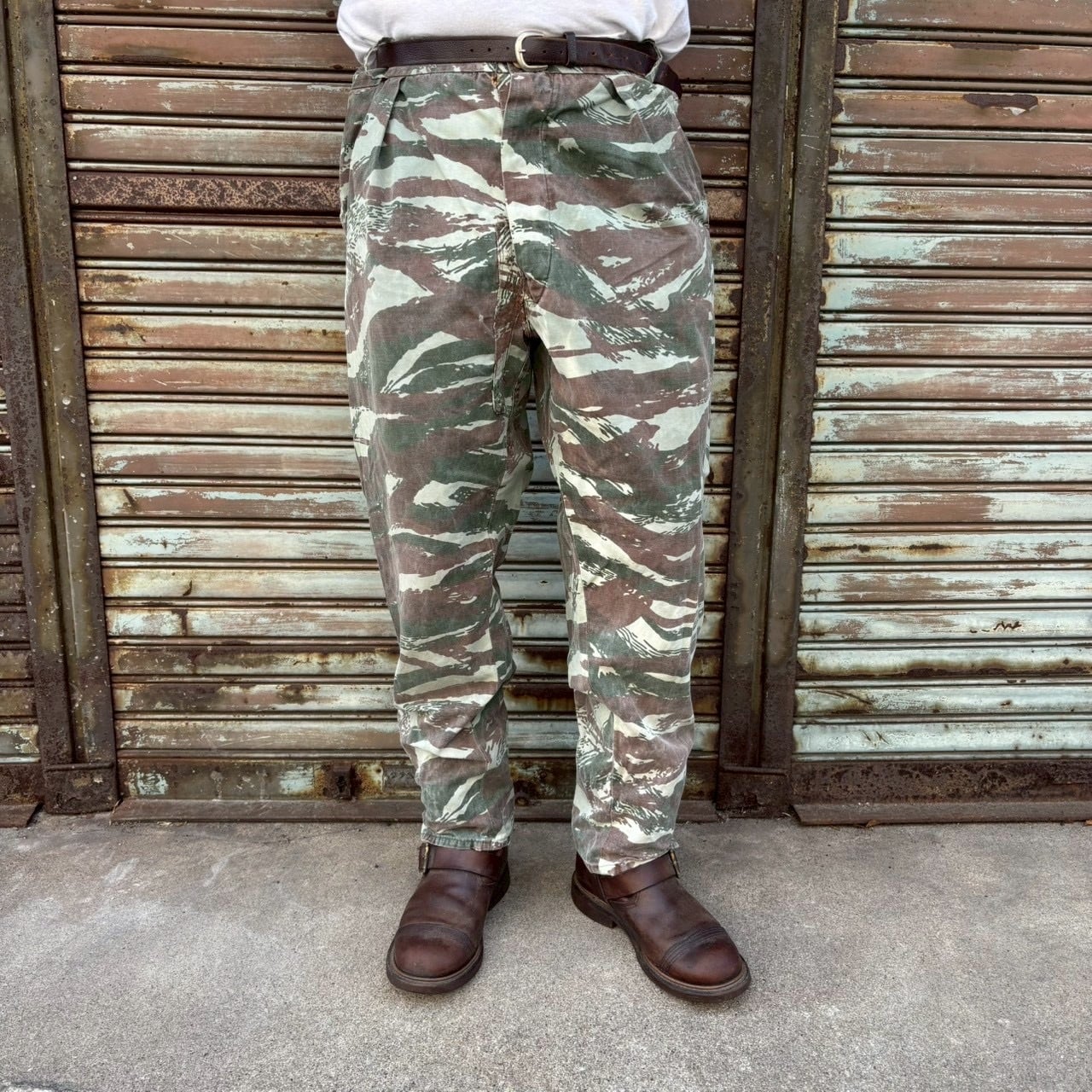 ス*3様 ヴィンテージ フランス軍　リザードカモ　パンツ ポルトガル軍 リザードカモ パンツ 迷彩 フィールドパンツ L W94cm