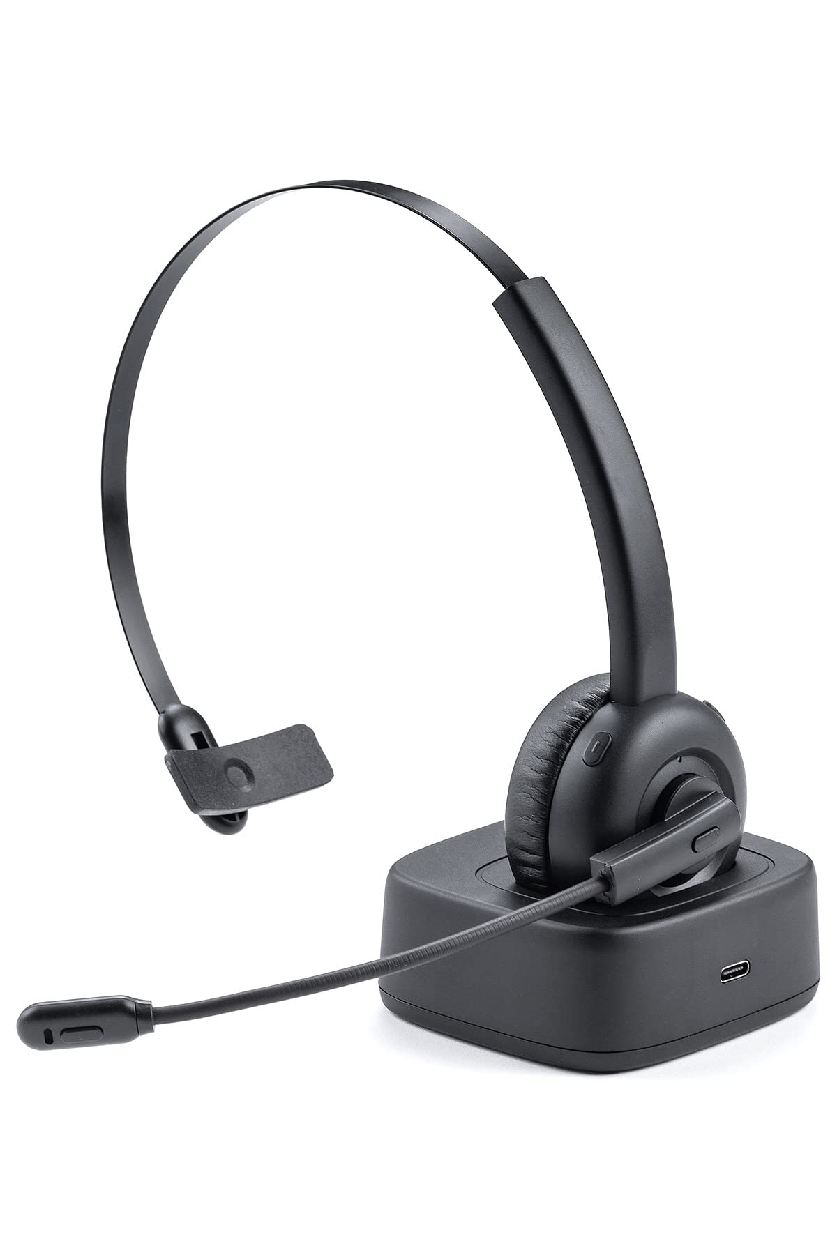 【人気】サンワダイレクト Bluetooth ヘッドセット 充電スタンド付き 通話約20時間 軽量 コールセンター向け Bluetooth5.0 音楽 片耳 単一指向性 400-BTMH023BK