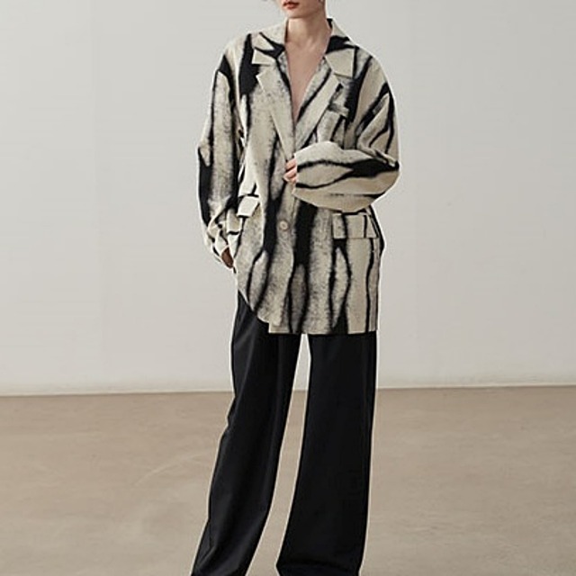 Monotone back mesh shirt jacket C0215