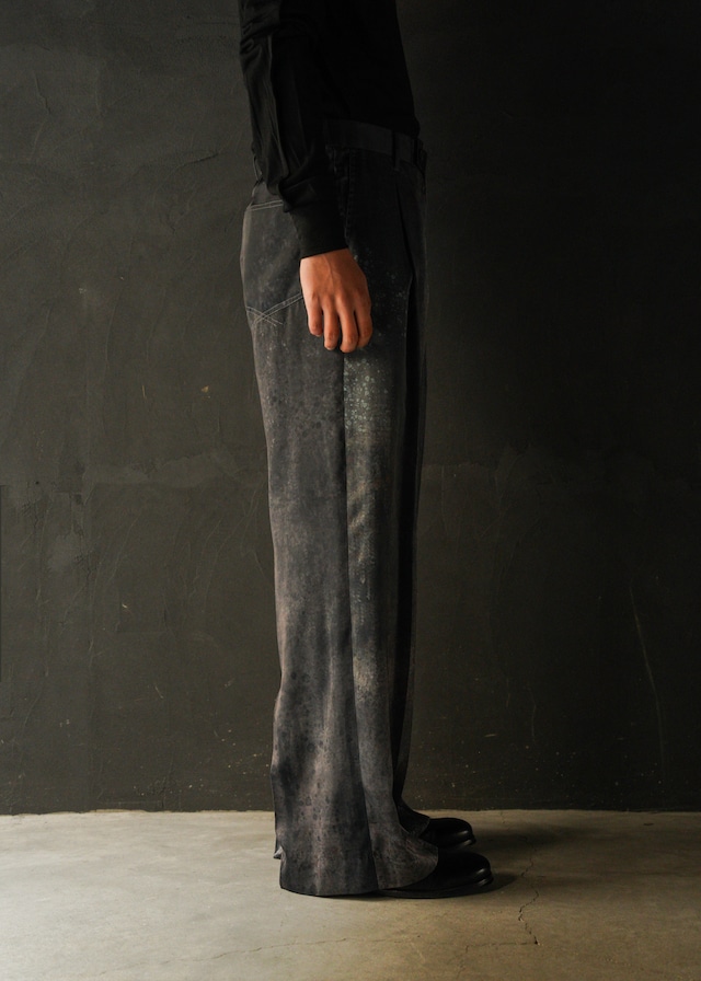 SASAKI SATORU 26SS single tuck wide trousers / Black