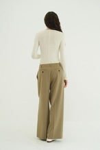CLANE LOW WAIST TUCKED LOOSE SLACKS