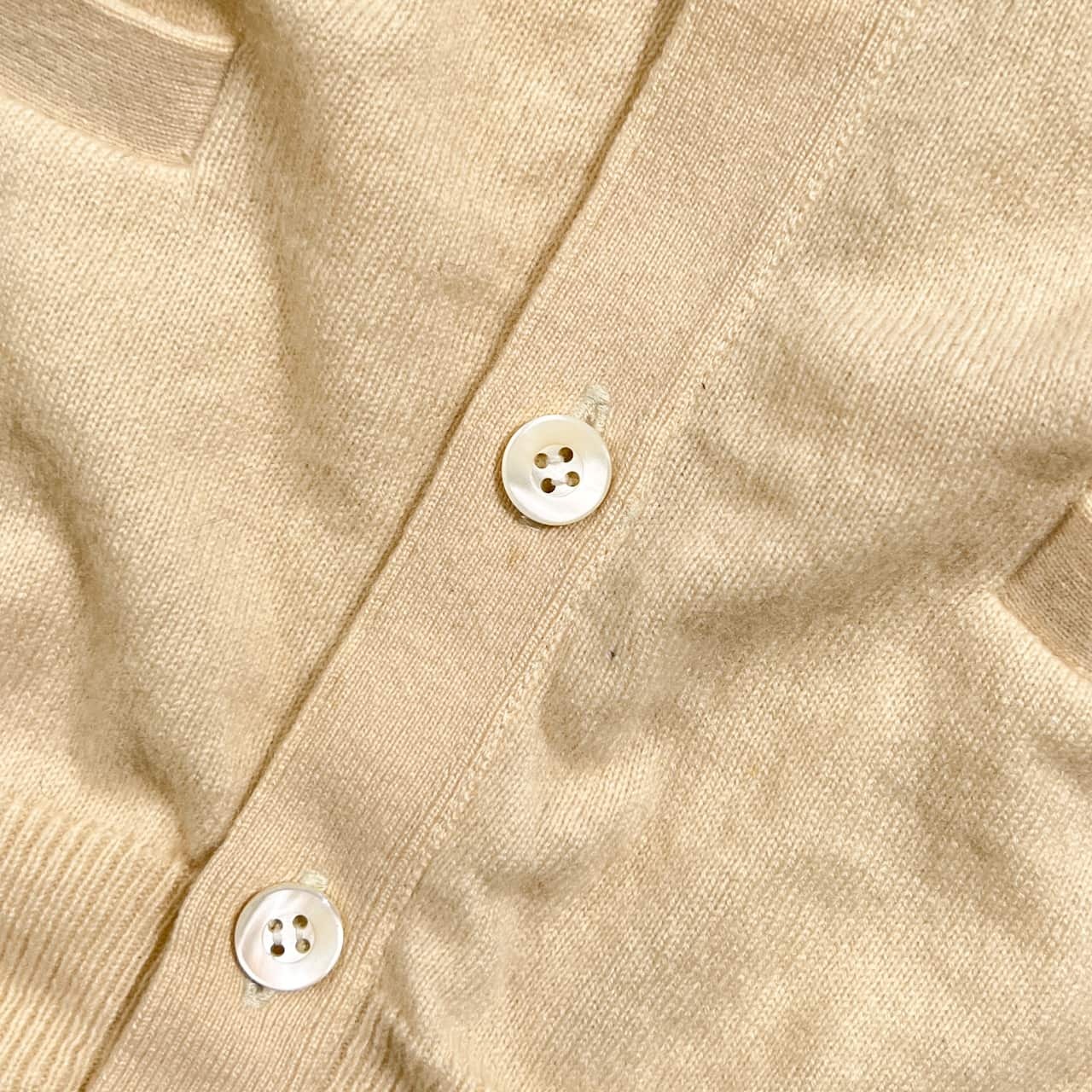 カシミヤ100% LeCENT レセント 前開き ニット ベスト /アイボリー メンズ