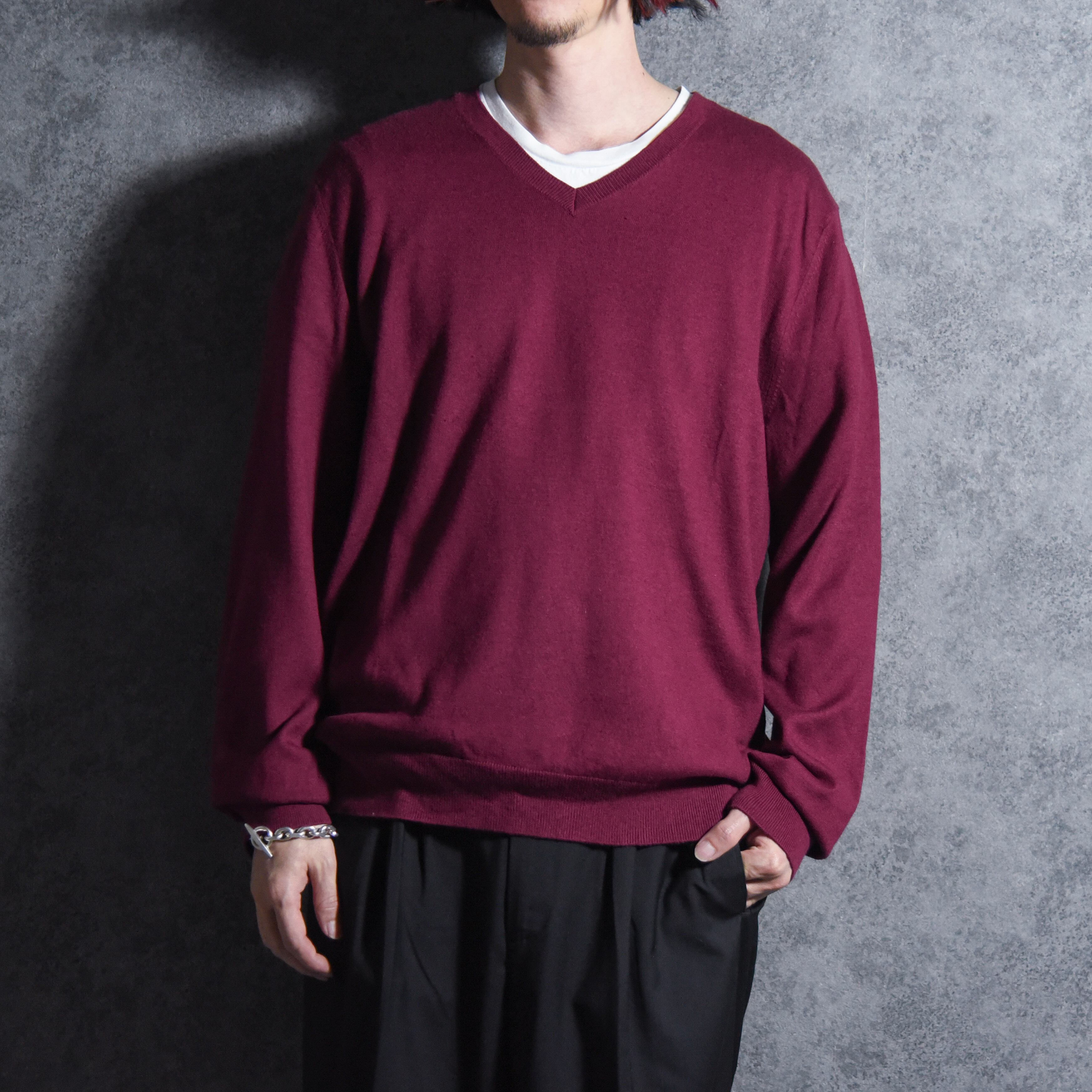 00s BANANA REPUBLIC Silk Cotton Cashmere V Neck Sweater バナナ リ