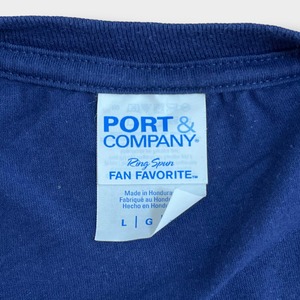 【PORT&COMPANY】99 ナンバリング プリント 半袖 Tシャツ L ネイビー アメカジ us古着