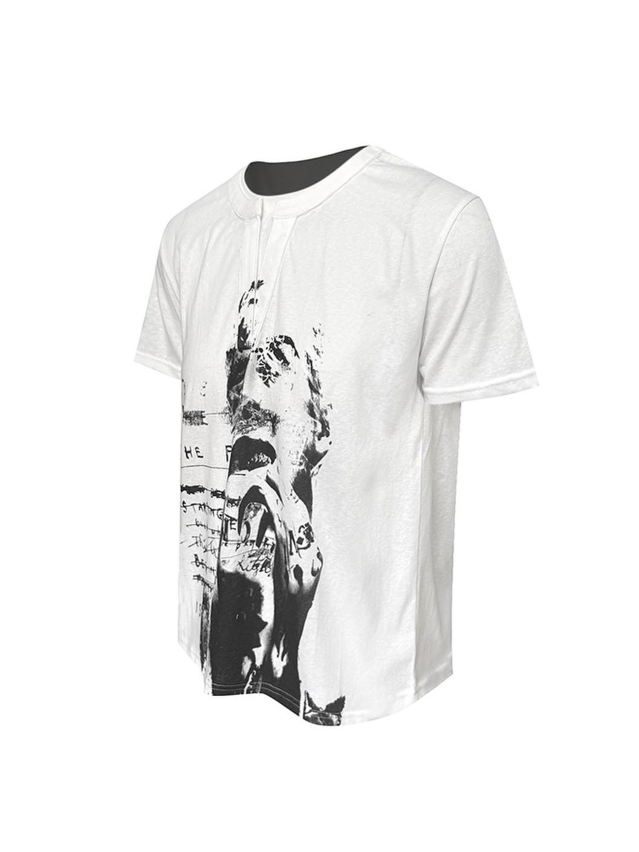 【TH4SWE】Layered V-Neck Graphic T-Shirt