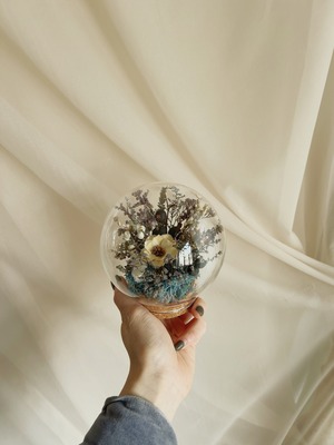 Flower Dome（boll type)（antique White  Blue）