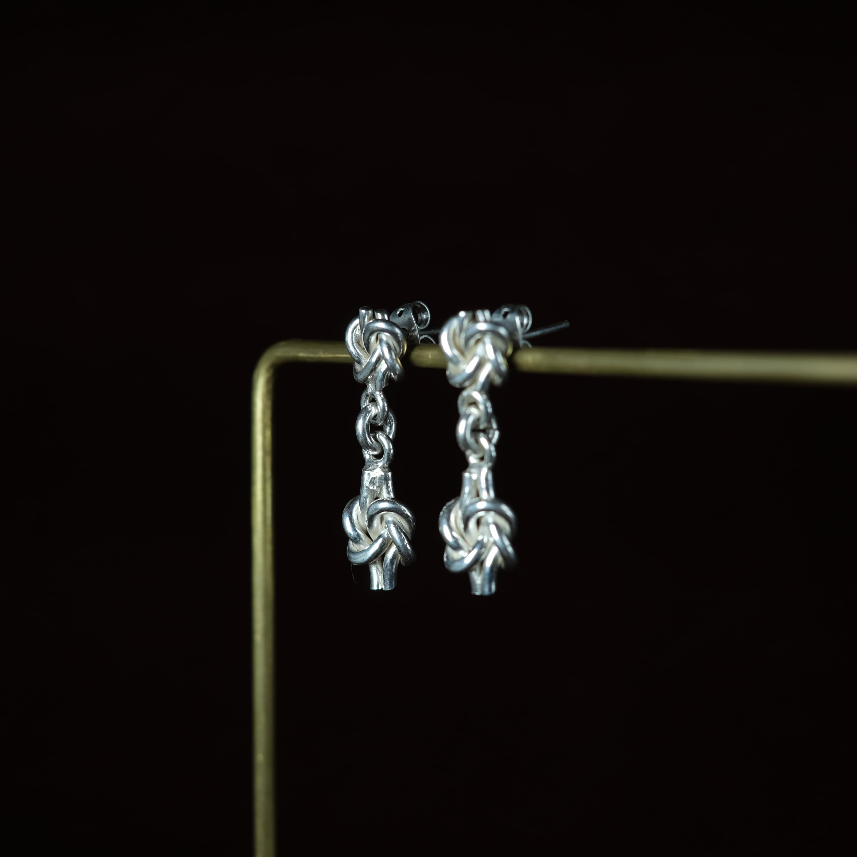 メキシコ タスコ製 Taxco シルバー925 結び目デザインピアス/軽研磨仕上げ/両耳