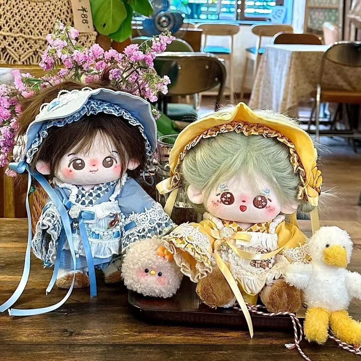 20cmぬいぐるみ用 レトロ ワンピース+リボントップス+ヘアリボン+