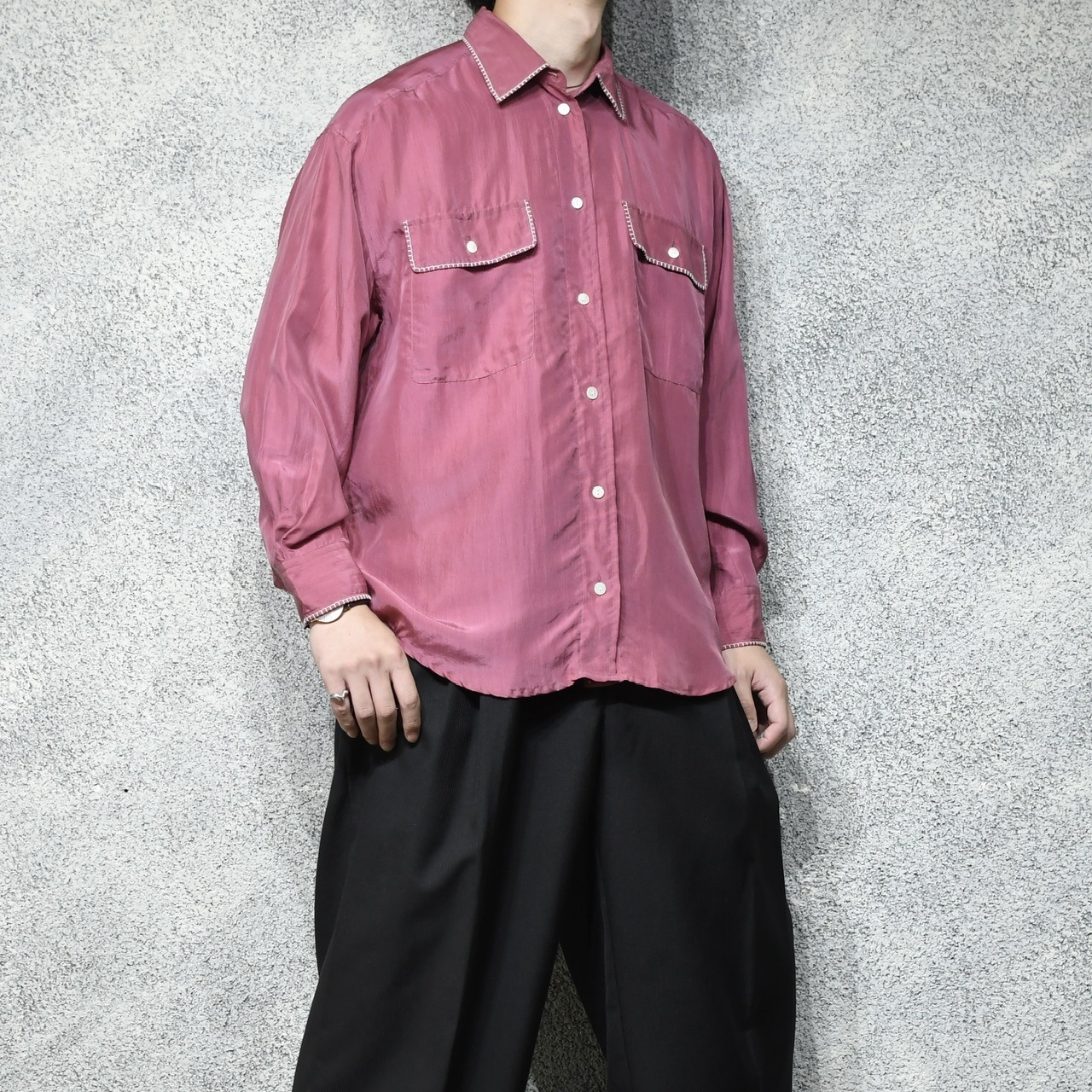 stitch design silk shirt