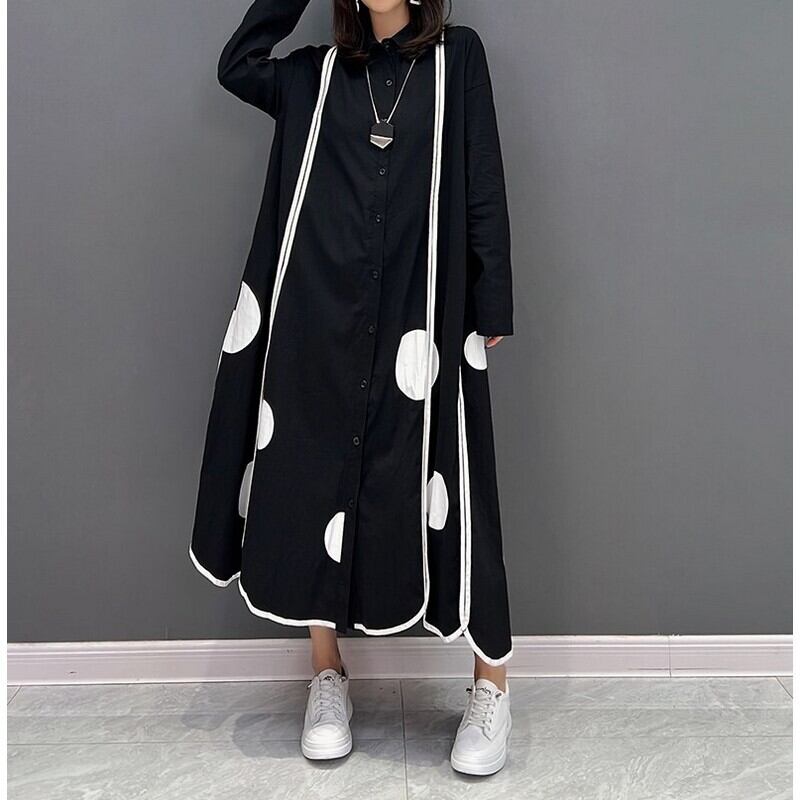 水玉シャツワンピース ON0208