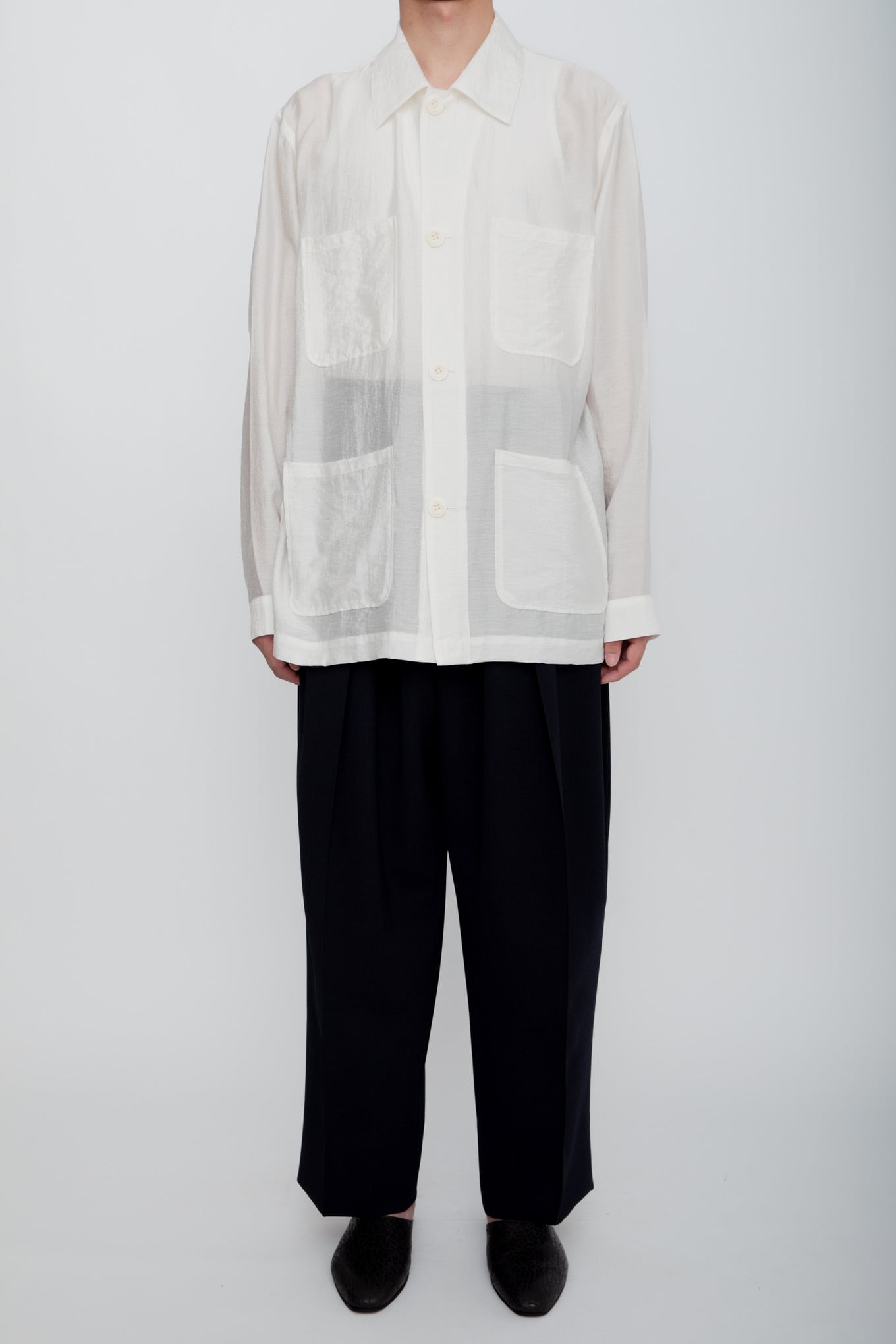 【新品未使用品】RAINMAKER ETHEREAL WORK SHIRT 白 RAINMAKER】ETHEREAL WORK SHIRT_WHITE | marfa store