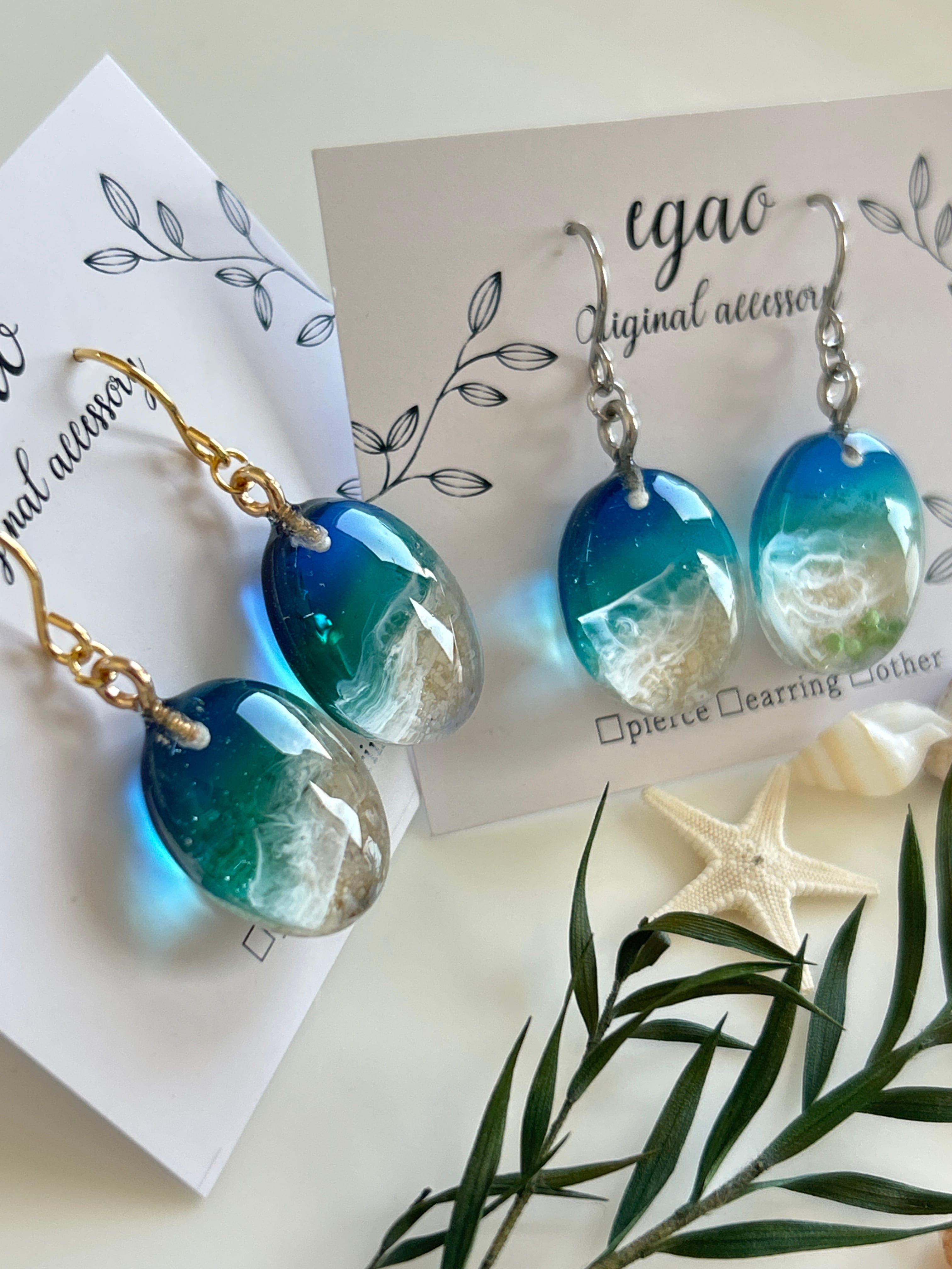 和風】梅結びとタッセルのピアス（イヤリング）（色オーダー可）【着物