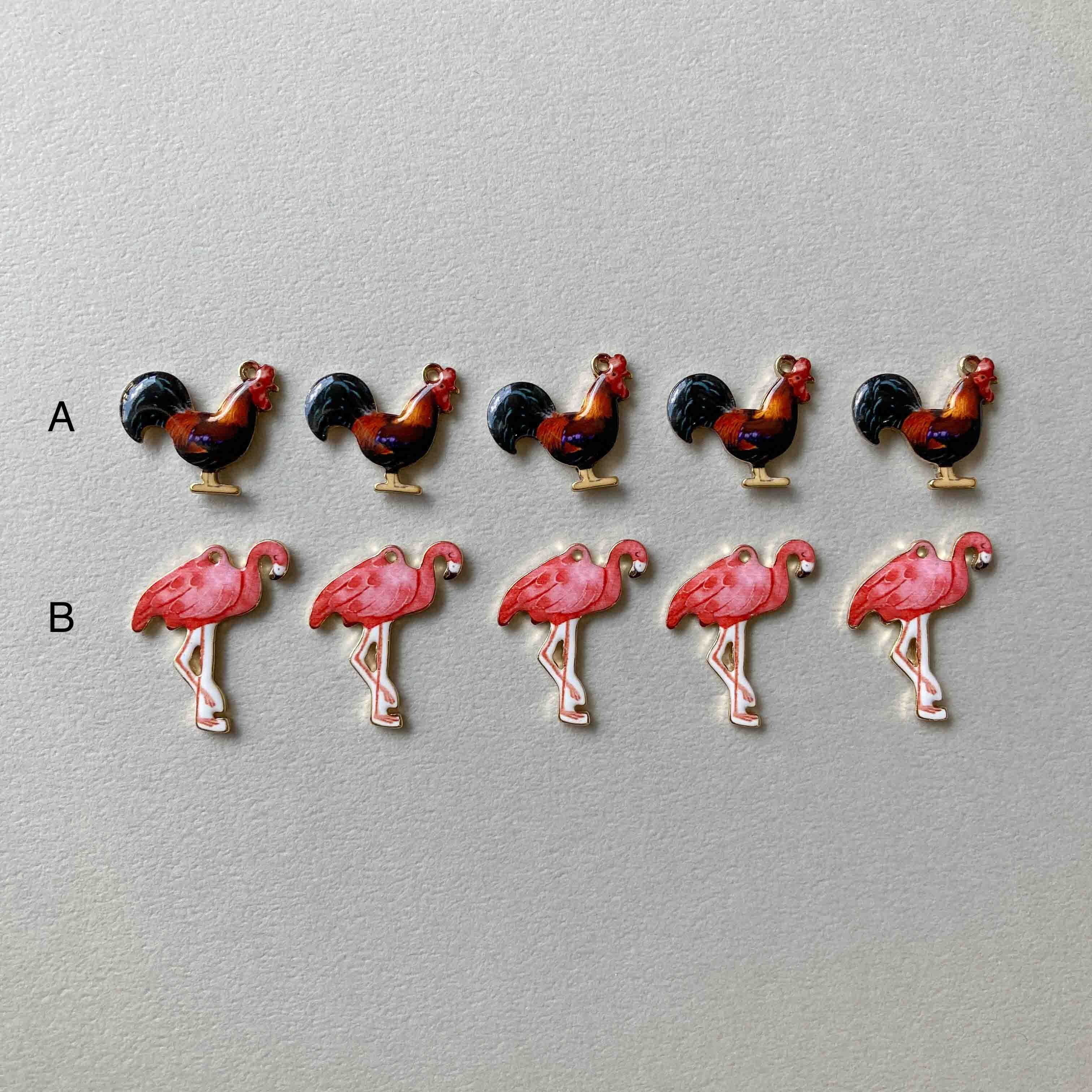 鳥のイラストメタルチャーム | Dua-アクセサリーパーツショップ