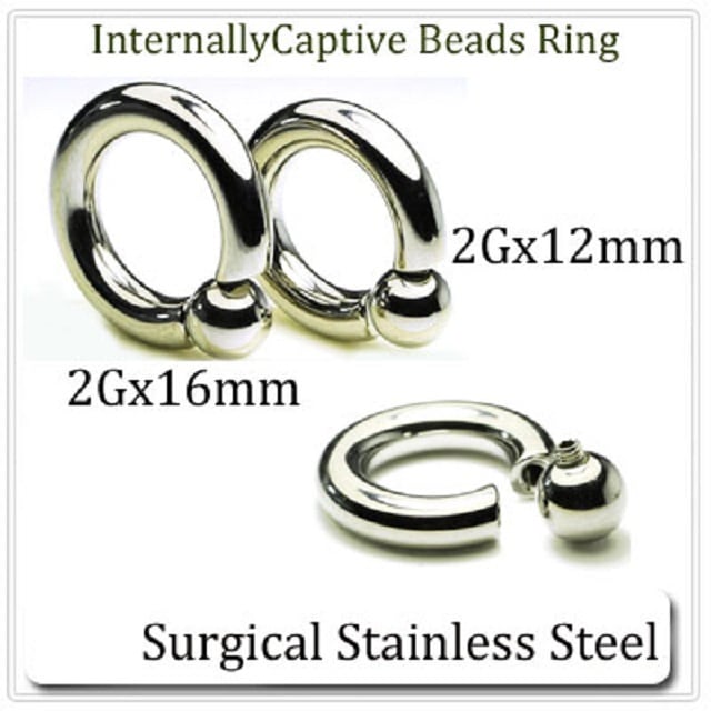 着けやすい リングピアス 2G ハイポリッシュ 選べる内径 インターナル