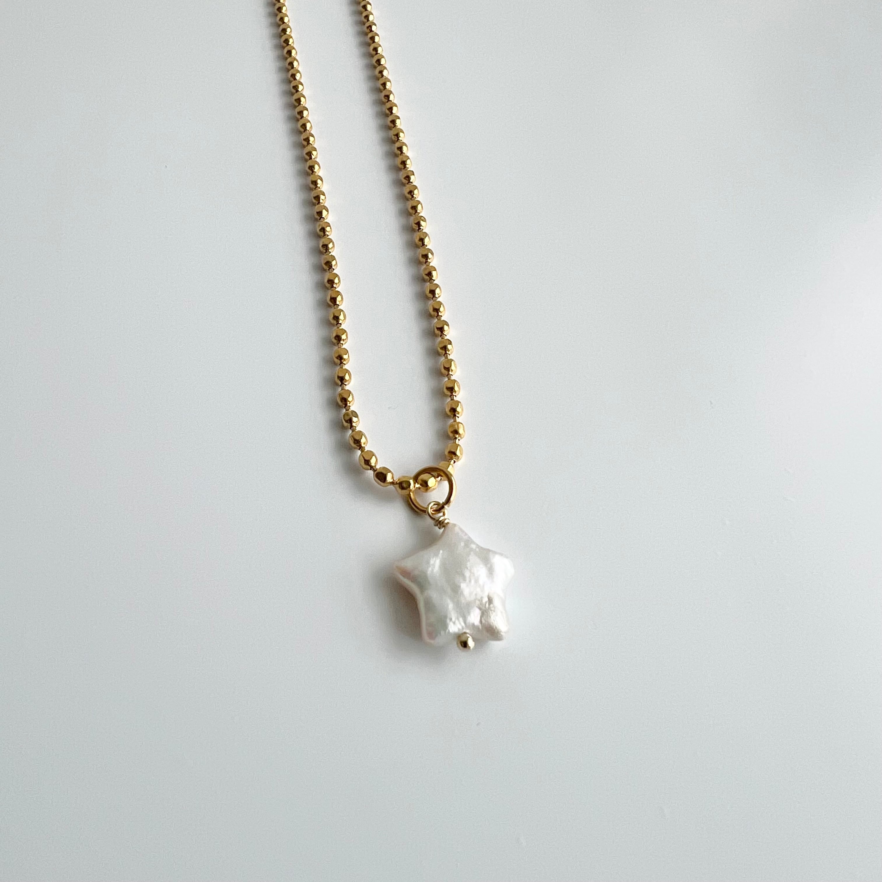 星の淡水パールネックレス | Handmade Accessory MU