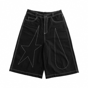 [Innomoood] "Tears Star" black wide-leg pants