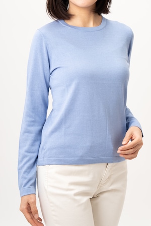 Kagerou - 陽炎/スカイブルー (通年セーター/長袖) シルク85%/カシミヤ15%