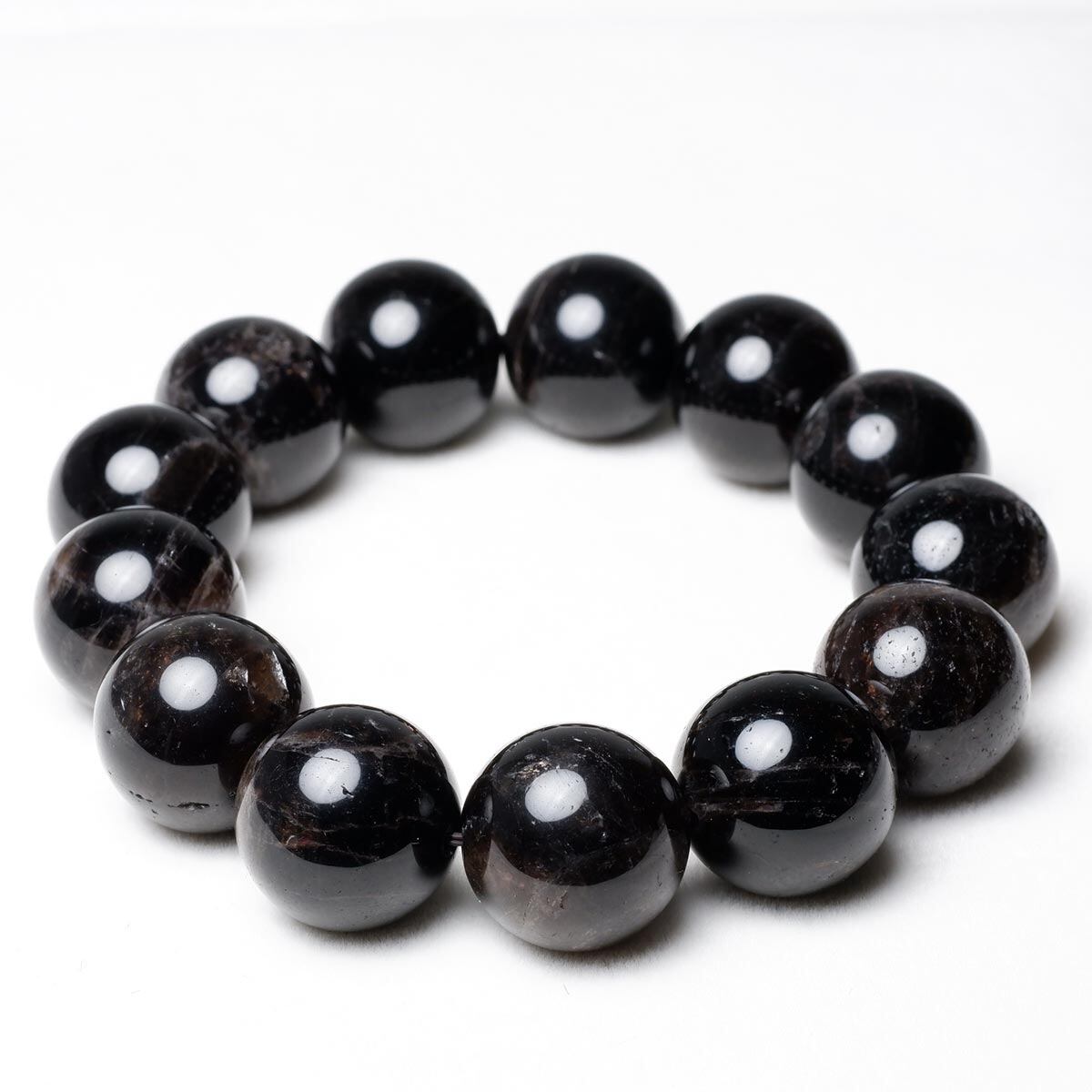 モリオン ブレスレット 18mm 黒水晶 ブレス 一点物 メール便可 [M便 1/10] 111-38892