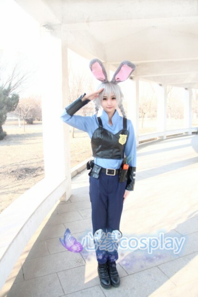 K3246b　ディズニー　ズートピア　 ZOOTOPIA 　ジュディホップス Judy 風 映画Ver.　コスプレ 衣装＋ウィッグ  cosplay　コスチューム ハロウィン　イベント