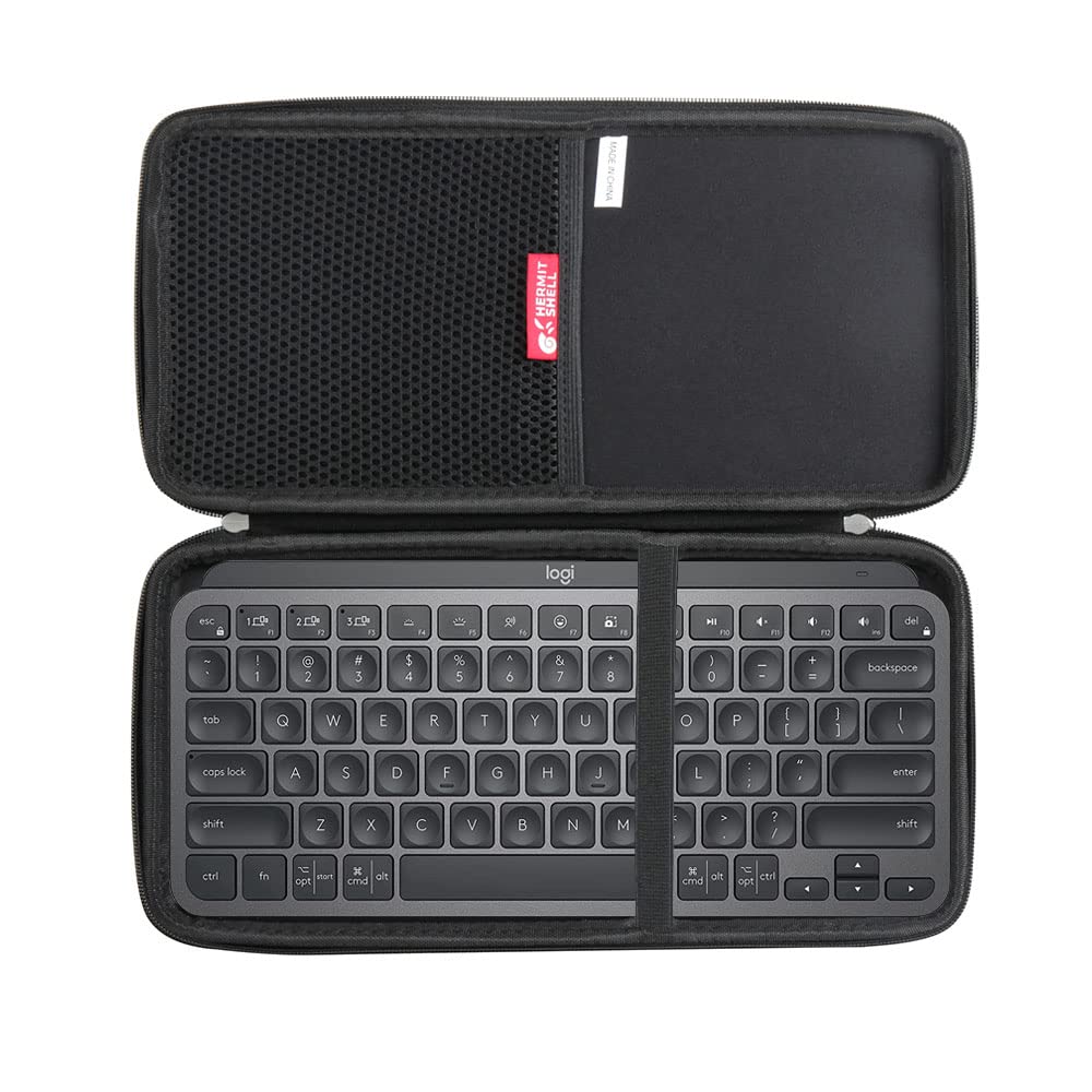 ロジクール MX KEYS mini KX700GR / KX700GRd ミニマリスト ワイヤレス イルミネイテッド キーボード グラファイト 専用保護収納ケース-Hermitshell (ブラック)