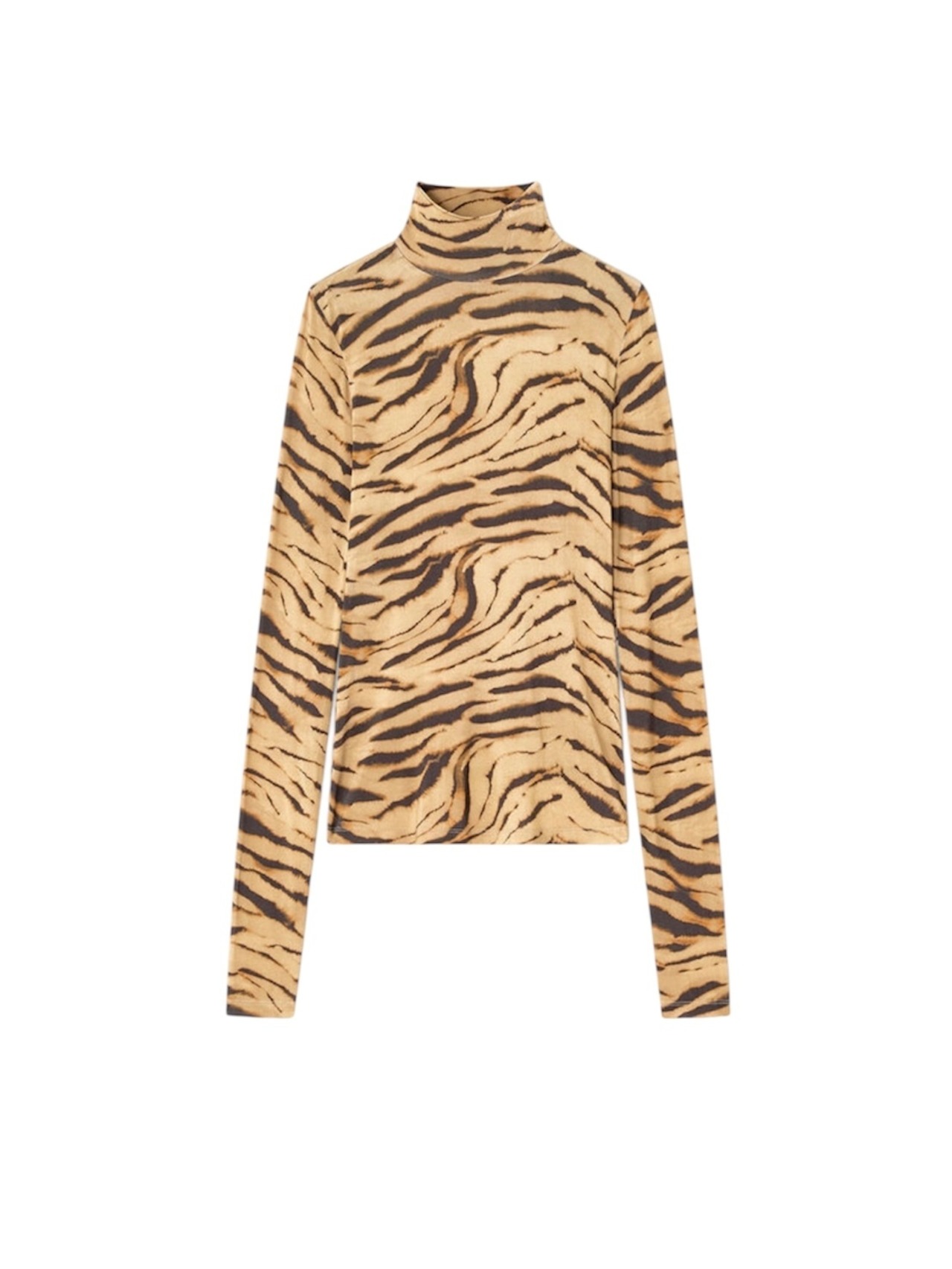 【25AW】GANNI ガニー / Printed Shiny Jersey Turtleneck - 8