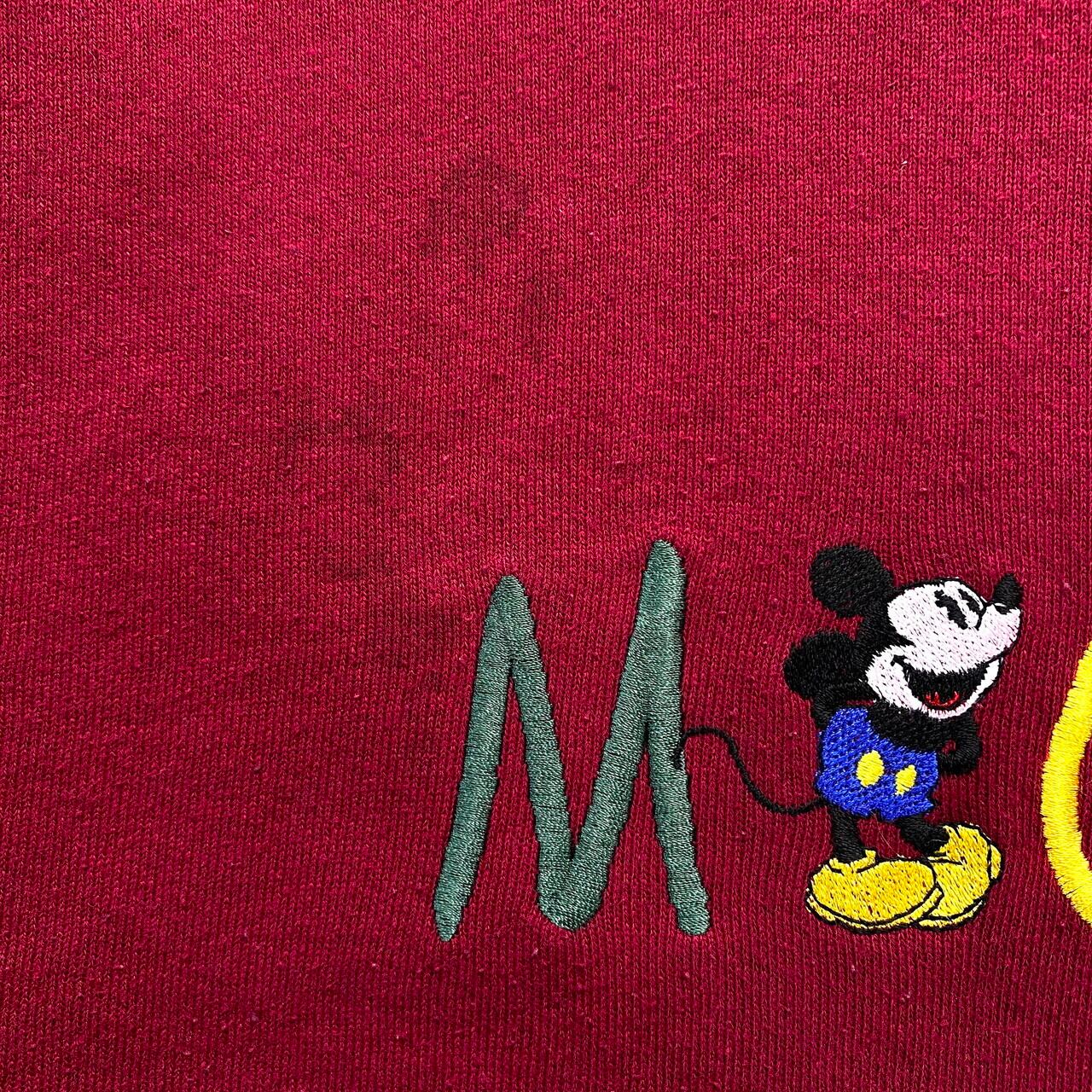 90年代 USA製 MICKEY&CO DISNEY ディズニー ミッキーマウス キャラクタースウェット 2XL メンズ レディース 古着 90s  ビンテージ ヴィンテージ 刺繍 トレーナー ワインレッド【スウェット】 | cave 古着屋【公式】古着通販サイト