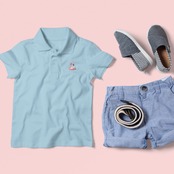 Polo-shirt-one point-すやすやフラミン 4117