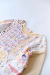 Botanical motifs cotton sweater