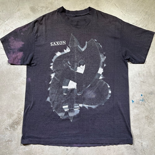 80's SAXON サクソン DESTINEY USA TOUR 1988 ツアーTee ヘヴィーメタル ブラック ダメージ ブリーチ バンドTee M~L 希少 ヴィンテージ BA-1985 RM2404H