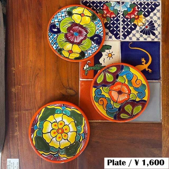 Mexico Guanajuato Ware Mini Round Plate Orange 3type　メキシコ　グアナファト焼　ミニ丸プレート　オレンジ　全3種　ケーキ皿　取り皿　小皿
