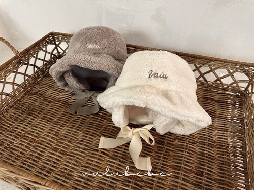 [予約][送料無料]《valubebe》Fur ear muff bucket hat (baby) 104