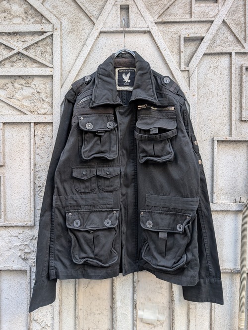 "UNKNOWN" multi pocket black jacket