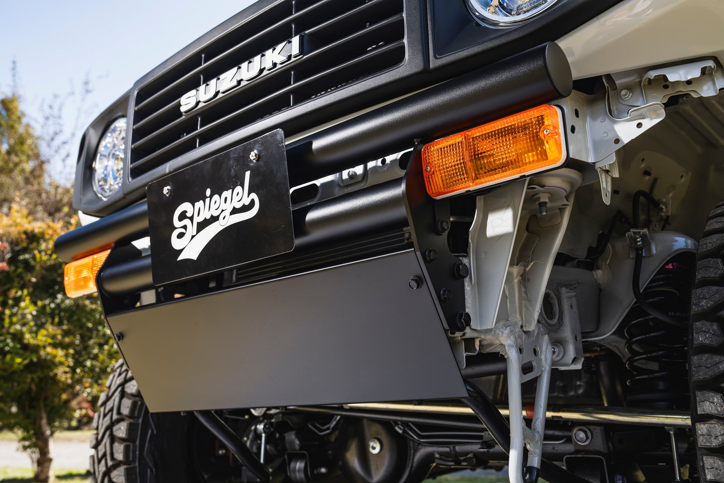 JA11 フロントバンパー　ステンレス　約65パイ　車検など　美品ウインカー付 JA11 フロントバンパー ステンレス 約65パイ 車検など 美品ウインカー