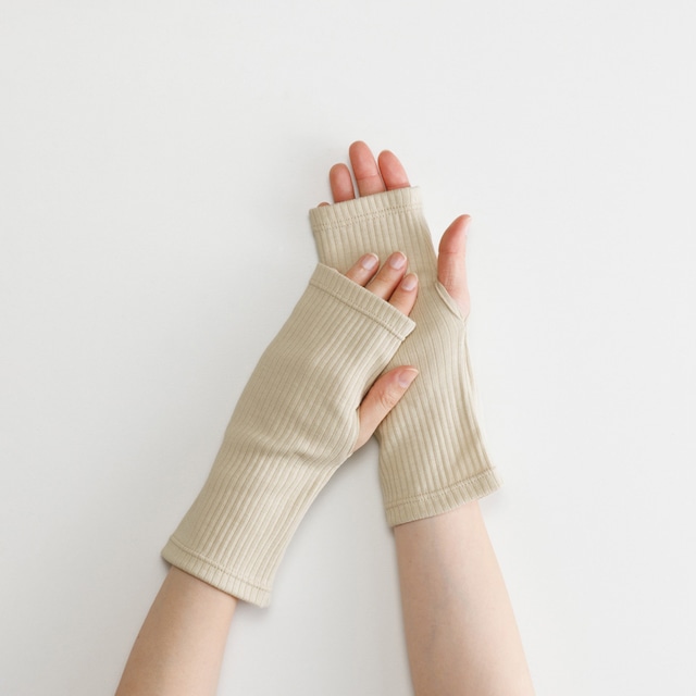 【WOMEN】organic cotton rib wrist cover