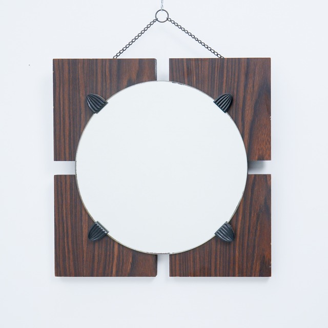 Wooden wall mirror