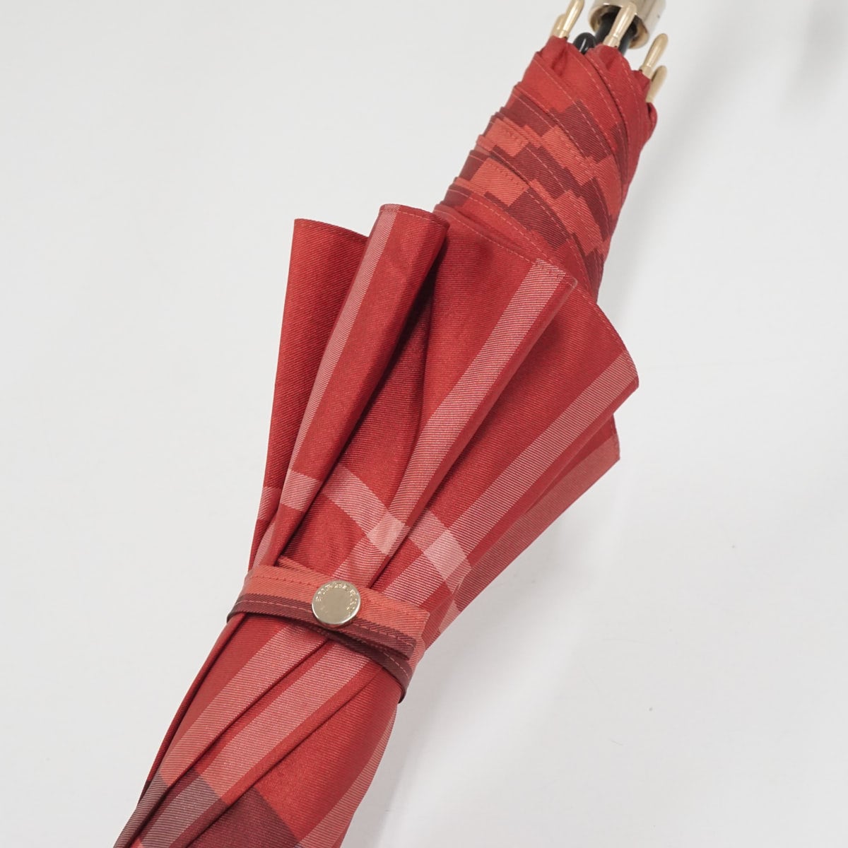 傘 BURBERRY バーバリー USED美品 チェック レディース レッド