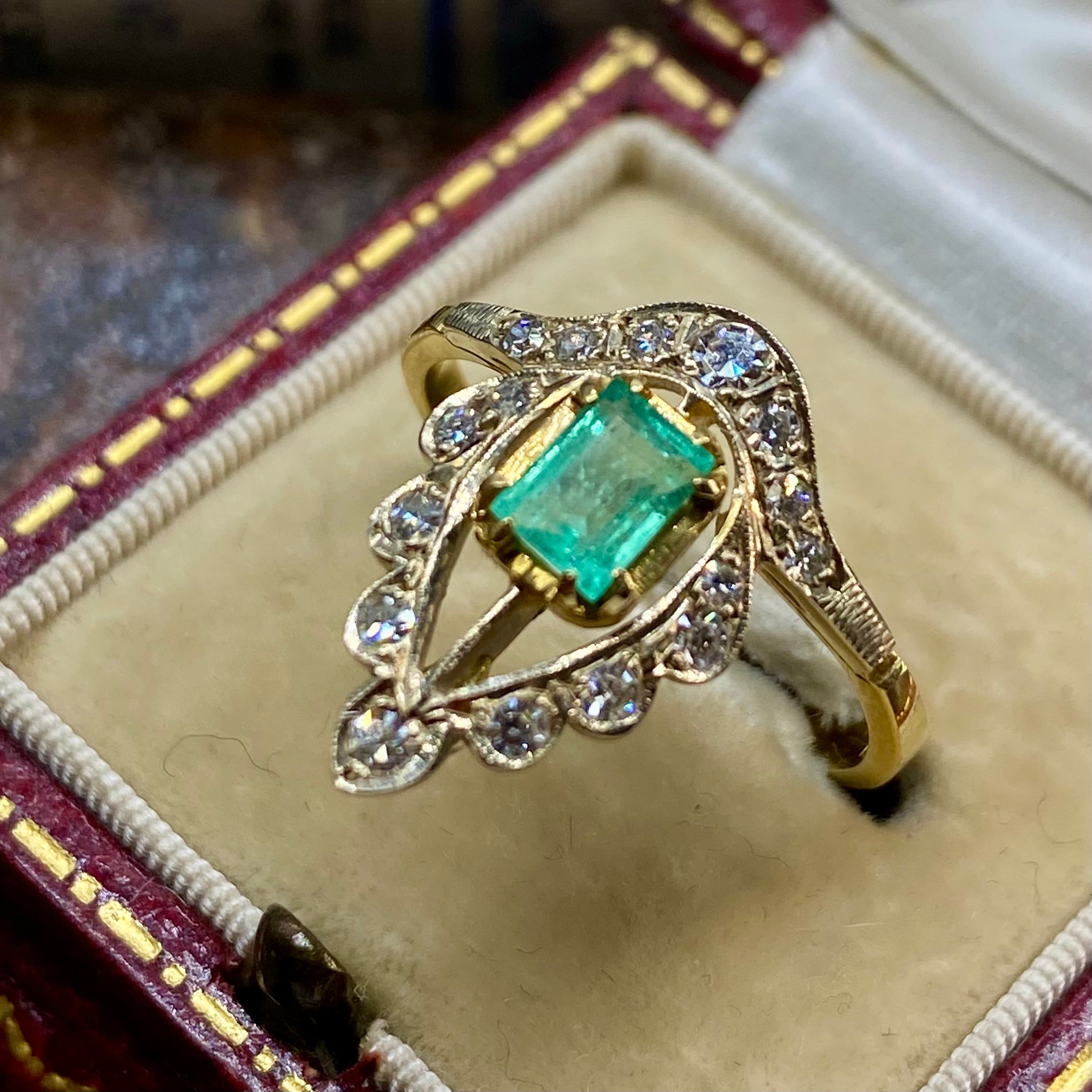 ビンテージ　エメラルド　ダイヤ　リング bb50710526833c20b4e2f8aa64ba8f